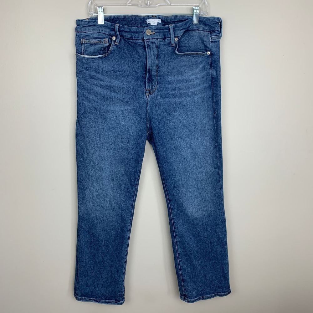 Good American Blue Straight Leg Jeans - 18